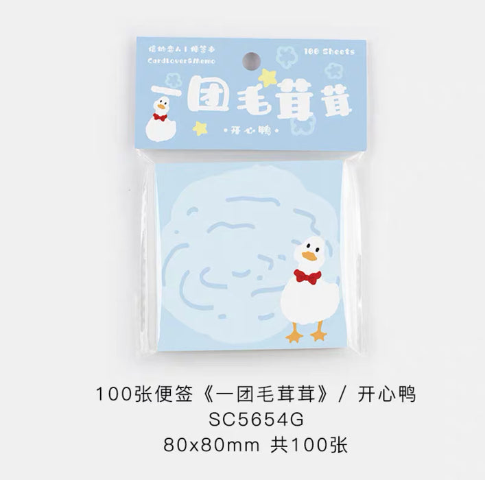 CardLover Artistic Memopad 100sheets 信的恋人便签本 一团毛茸茸 开心鸭 100张 80x80mm