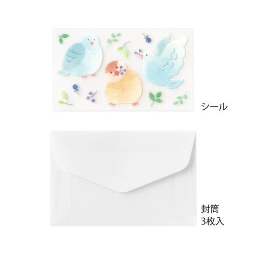 Midori Mini Letter Set "Douzo" Bird Pattern, with Stickers 日本MIDORI迷你书信套装・请多关照款 含贴纸 小鸟图案