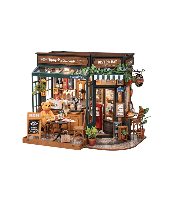 Rolife Tipsy Restaurant DIY Miniature House DG167 若来3D立体拼图 小熊餐吧