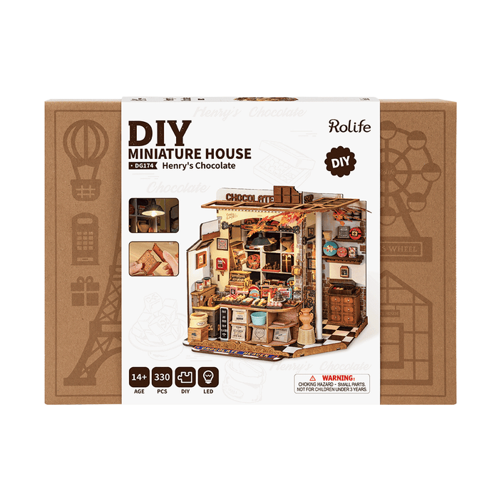 Rolife Henry’s Chocolate DIY Miniature House DG174 若来3D立体拼图 亨利的巧克力店