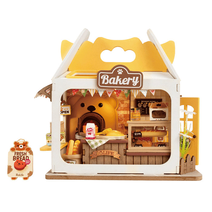 Rolife Teddy’s Breadbox DIY Miniature House Kit DS033 若来3D立体拼图 熊仔家面包盒子
