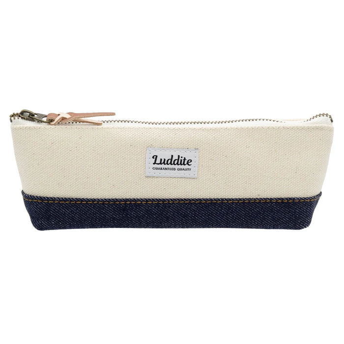 LUDDITE Boat Pen Case - Two-toned - Slim - Denim 日本Luddite船型双色调帆布笔袋 - 牛仔布
