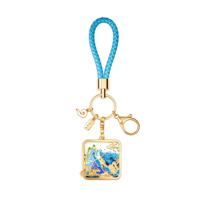 Gifts from the Palace Museum:Liquid Sand Key Chain故宫文创 千里江山流沙钥匙扣 蓝色