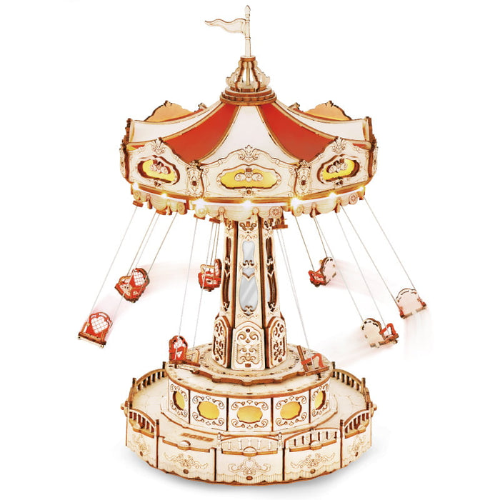 ROKR Swing Ride EA02 Mechanical Music Box 3D Wooden Puzzle若客DIY手工拼装模型木质3D音乐盒 空中秋千