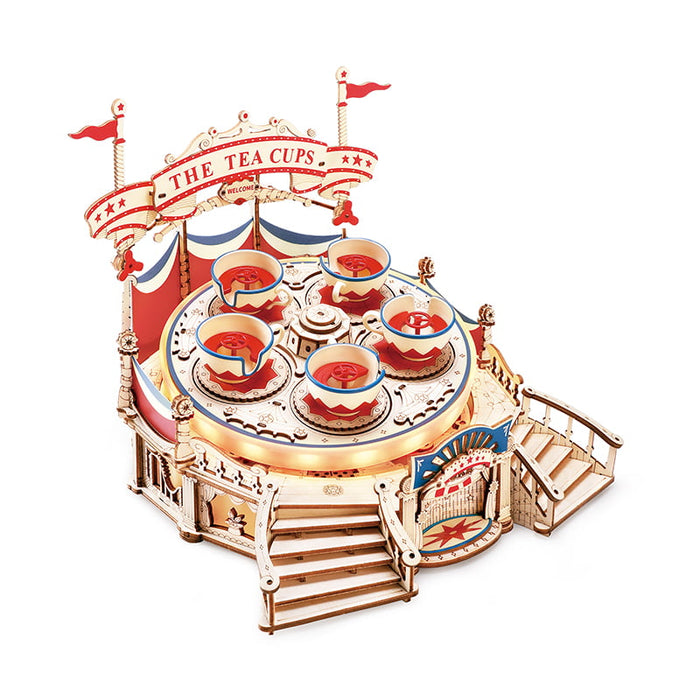 ROKR Tilt-A-Whirl EA04 Mechanical Music Box 3D Wooden Puzzle若客DIY手工拼装模型木质3D音乐盒 游乐场转转杯