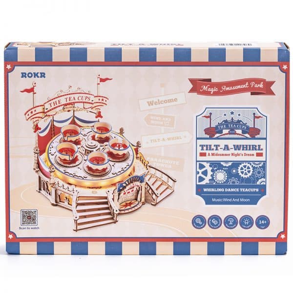 ROKR Tilt-A-Whirl EA04 Mechanical Music Box 3D Wooden Puzzle若客DIY手工拼装模型木质3D音乐盒 游乐场转转杯