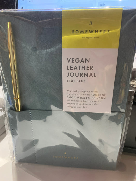 Somewhere Workplace Items Vegan Leather Journal - Teal Blue A5 Somewhere办公文具出品 纯素皮革手帐记事本 蓝绿色 A5