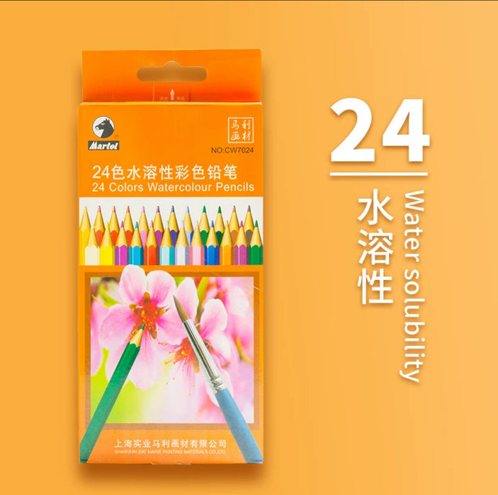 MARIE'S Watercolour Pencils 24Colors 马利24色水溶性彩色铅笔