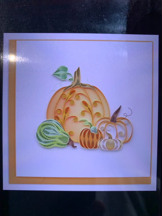 quilled assorted pumpkins greeting card
