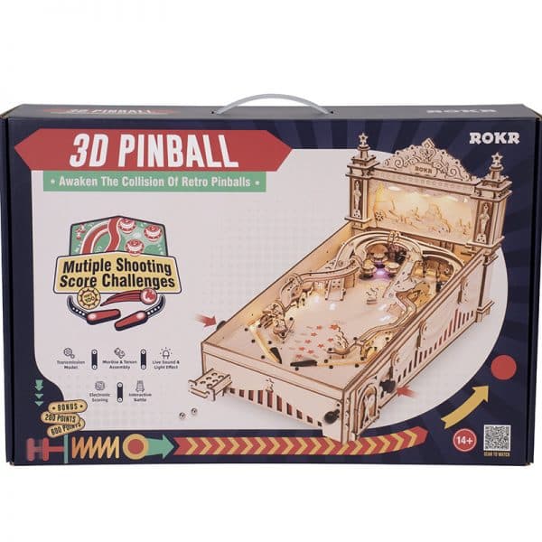 ROKR 3D Pinball EG01 3D Wooden Puzzle 若客DIY手工拼装模型 EG01 三维弹球