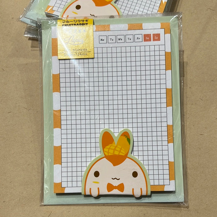 PAPUS Fruit Rabbit Note Pad - Mango 可爱萌系Fruit Rabbit 计划便签本：芒果