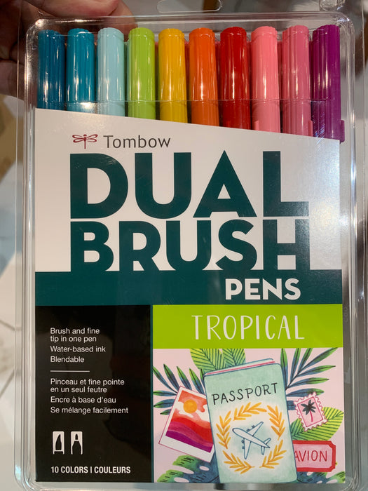 Tombow Dual Brush Pen Set of 10 - Tropical Colors