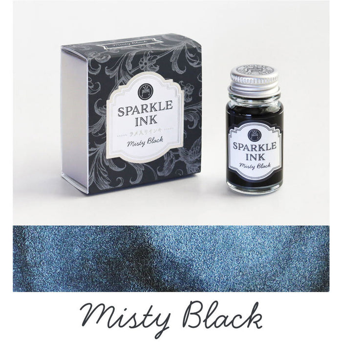 TERANISHI Guitar Series Fountain Pen Sparkle Ink - Misty Black 12ml日本寺西化学工业出品 Guitar吉他系列闪粉彩色钢笔墨水 雾黑 12毫升