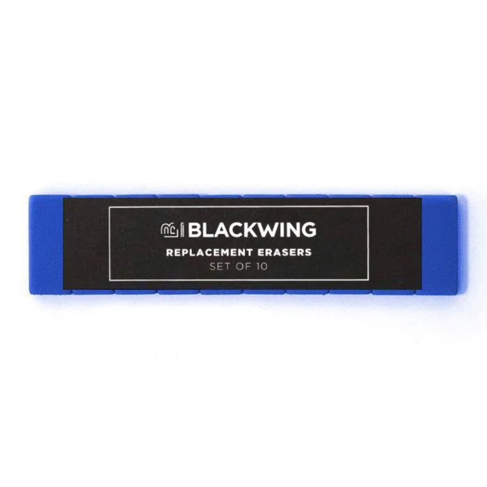Blackwing Replacement Erasers - Blue (Set of 10) 黑翼替换装橡皮 10个装 蓝色