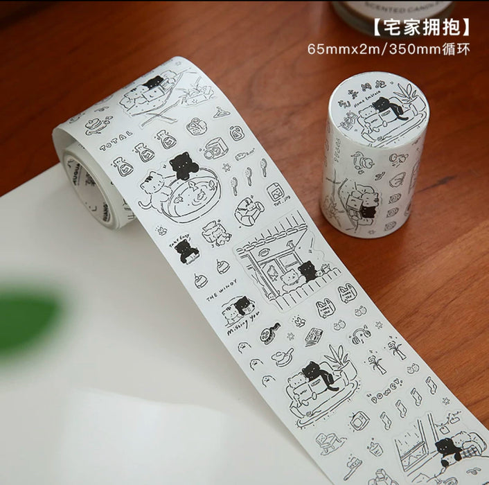 Decorative Tape Home Embrace 小猫碎碎念咕卡胶带 宅家拥抱