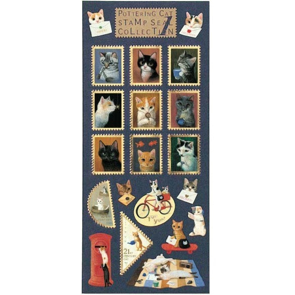 Pottering Cat Stamp Seal Collection 1日本Pottering Cat邮票型封口贴组合 第一组