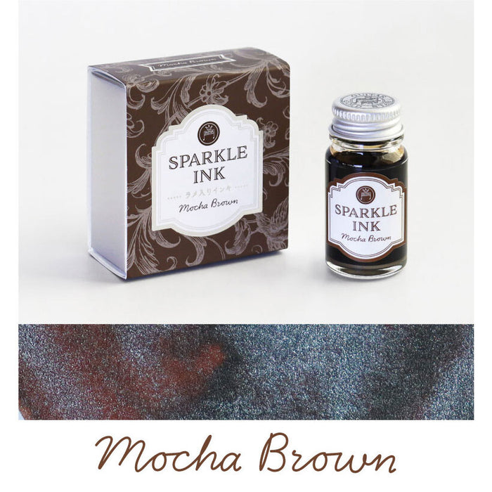 TERANISHI Guitar Series Fountain Pen Sparkle Ink - Mocha Brown 12ml日本寺西化学工业出品 Guitar吉他系列闪粉彩色钢笔墨水 摩卡棕 12毫升