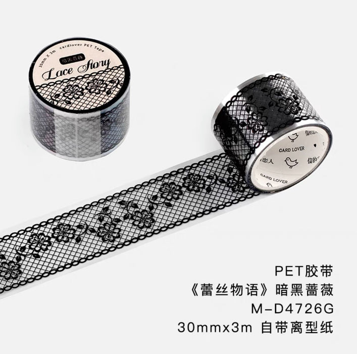 CardLover PET Decorative Tape 信的恋人 PET胶带 蕾丝物语 暗黑蔷薇