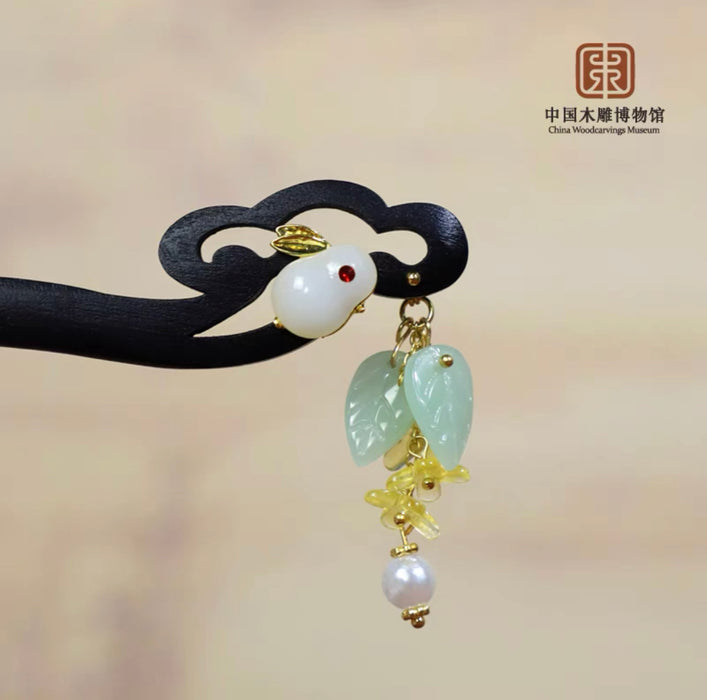 实木小兔花式四款古风创意发饰（款式随机）