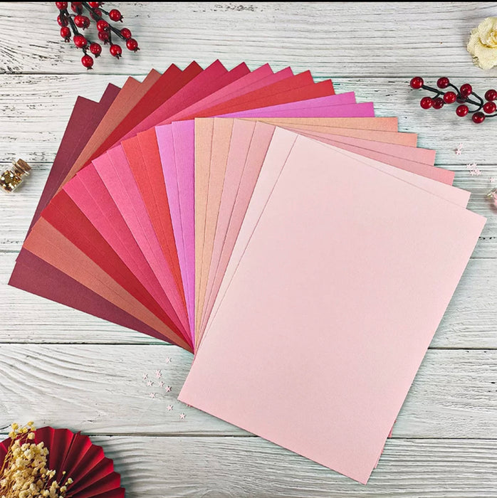 PAPUS Card Stock Paper A4 进口布纹卡纸 红色系