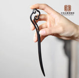 黑檀木发簪系列六款不同花饰发簪国风复古（款式随机）