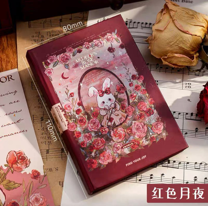FANGDAO Ardele‘s Rose Manor Series Exquisite Notebook - A7 160 pages 方岛 阿黛尔的玫瑰庄园系列精装A7口袋本 手绘文艺精致 红色月夜