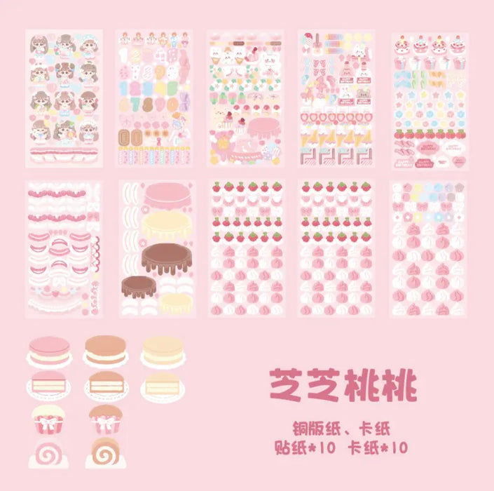 Cream Fantasy Decorative Stickers 奶油幻想咕卡贴纸 diy贴纸手帐素材贴画 芝芝桃桃