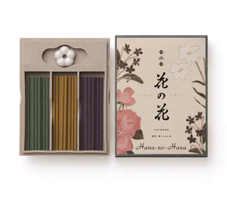 Nippon Kodo Incense ：HANA-NO-HANA Assortment 30 sticks (Rose, Lily, & Violet) 日本香堂线香 花之花