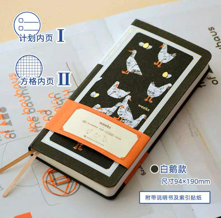 BENZSTORE Weeks Handbook - Ducks 自填周计划weeks手帐本 多功能内页 鸭鸭