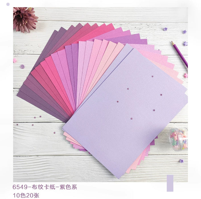 PAPUS Card Stock Paper A4 进口布纹卡纸 紫色系