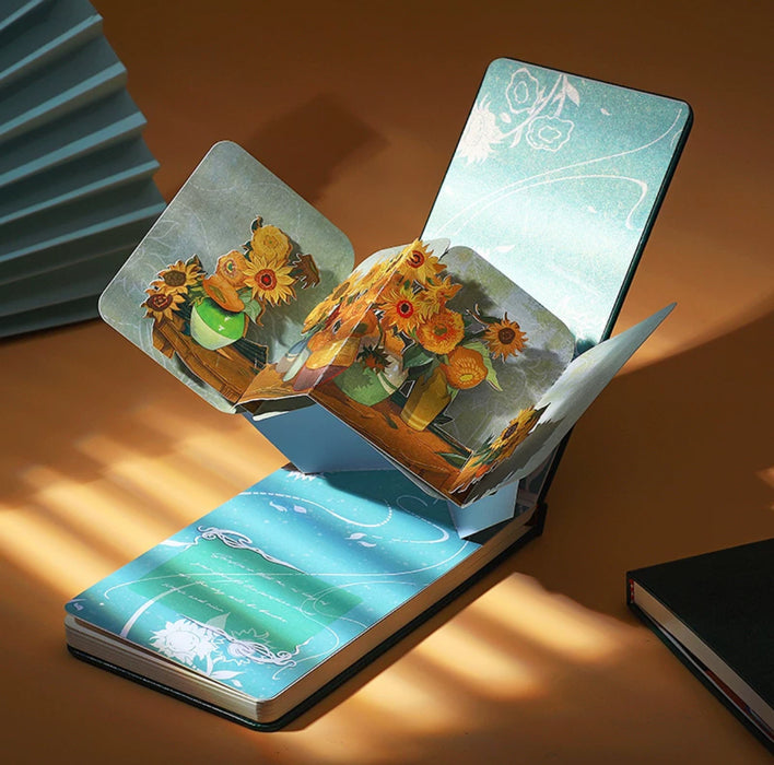 Artistic 3D Pop-Up Frontispiece Handbook 梵高向日葵 立体扉页手帐本