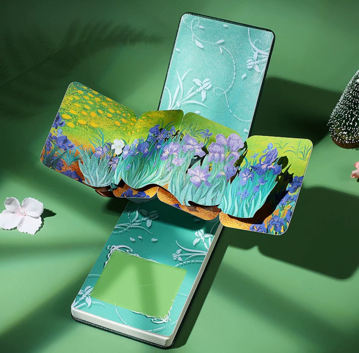 Artistic 3D Pop-Up Frontispiece Handbook 梵高鸢尾花 立体扉页手帐本