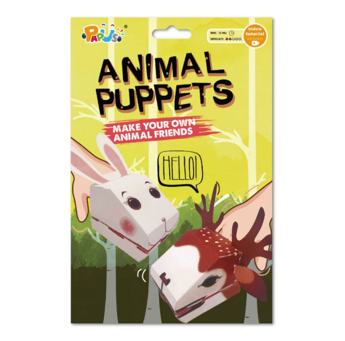 PAPUS Animal Puppets Paper Craft Kit - Bunny & Deer 立体卡通手偶 兔鹿