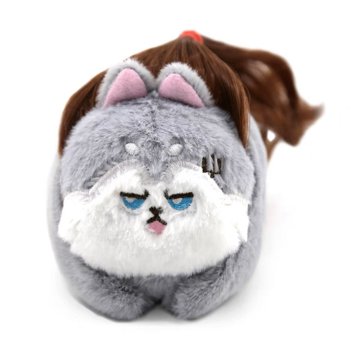 Plushy Cat Toy 臭屁宝宝假发发声毛绒玩具（颜色随机）