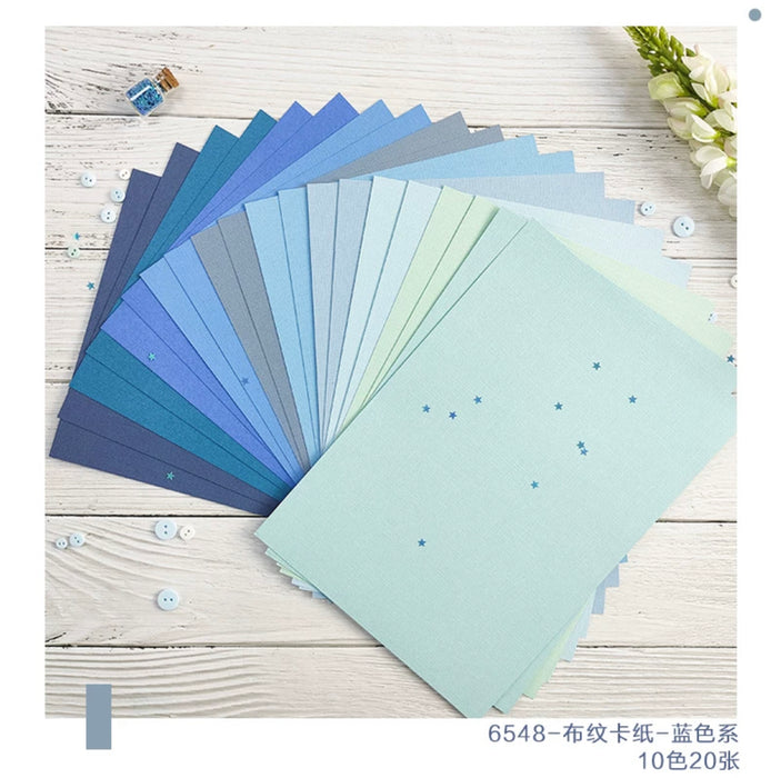 PAPUS Card Stock Paper A4 进口布纹卡纸 蓝色系