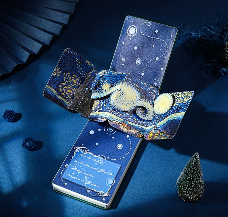 Artistic 3D Pop-Up Frontispiece Handbook 梵高星空 立体扉页手帐本