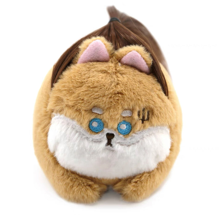 Plushy Cat Toy 臭屁宝宝假发发声毛绒玩具（颜色随机）