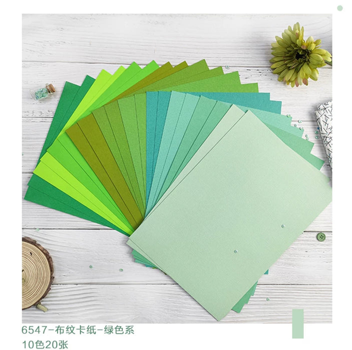 PAPUS Card Stock Paper A4 进口布纹卡纸 绿色系