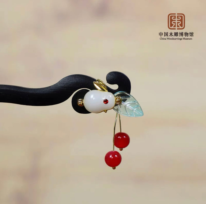 实木小兔花式四款古风创意发饰（款式随机）
