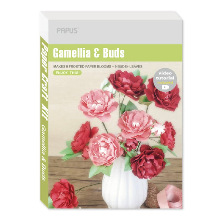 PAPUS Paper Craft Kit - Gamellia & Buds 自制香水花DIY纸艺花手工材料包 山茶花