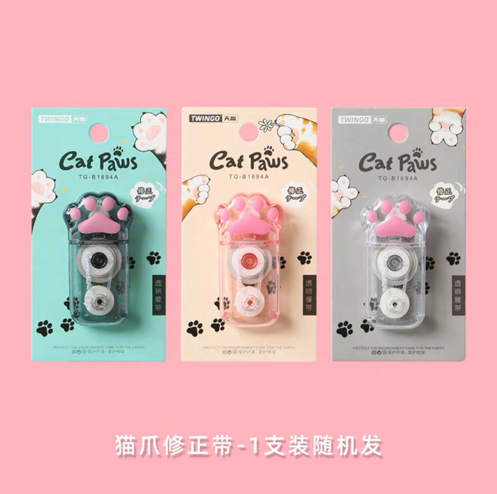 TWINGO Cat Paw Correction Tape - Random Transparent Color 天高透明猫爪改正带 颜色随机