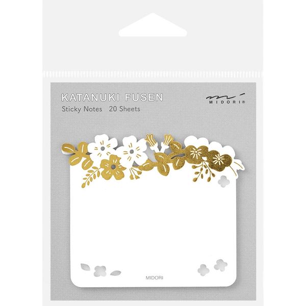 MIDORI Die-Cut Sticky Notes - Foil Stamping Flowers 日本MIDORI纸雕便签贴 烫金碎花
