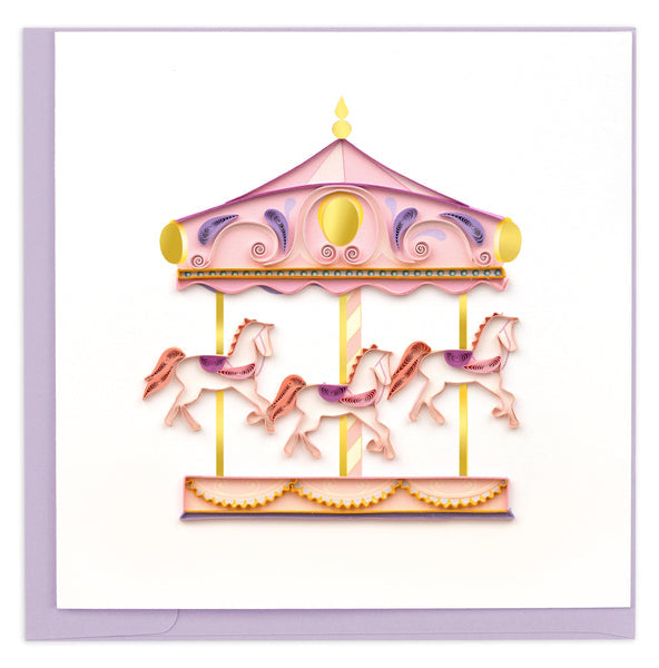 Quilled Carousel Greeting Card 立体旋转木马贺卡