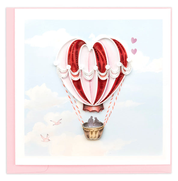 Quilled Heart Air Balloon Greeting Card 立体心形气球贺卡