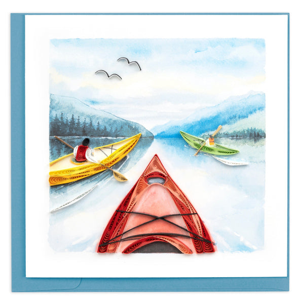 Quilled Kayaking Greeting Card ‌立体划艇主题贺卡‌