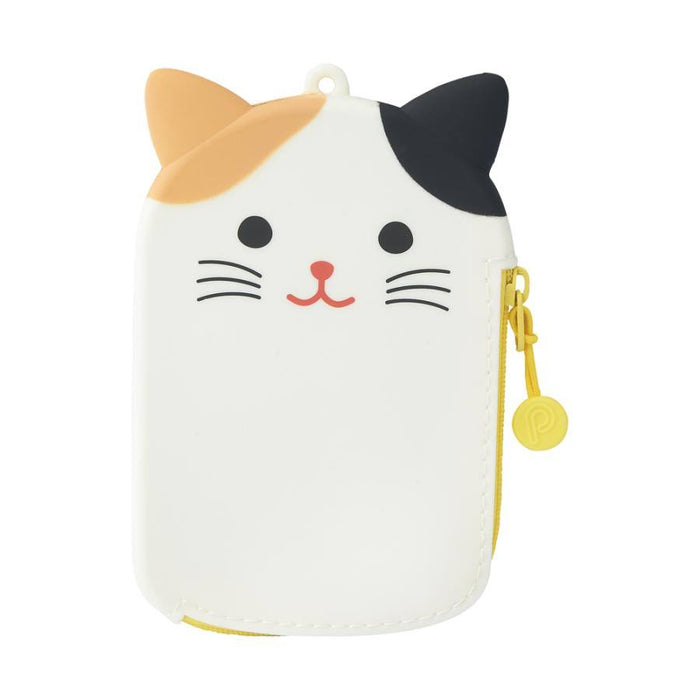 LIHIT LAB PuniLabo Pass Pouch - Tortoiseshell Cat日本喜利PUNILABO可爱动物硅胶零钱卡袋 玳瑁猫