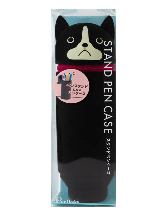 LIHIT LAB PuniLabo Stand Pen Case - Bostonterrier 日本喜利PUNILABO可爱动物站立式硅胶笔袋 波士顿梗