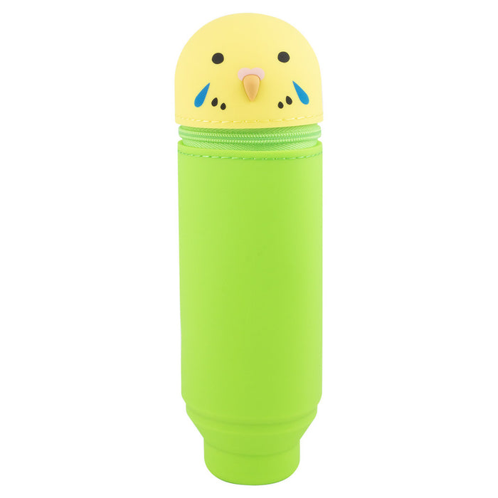 LIHIT LAB PuniLabo Stand Pen Case - Parakeet 日本喜利PUNILABO可爱动物站立式硅胶笔袋 鹦鹉