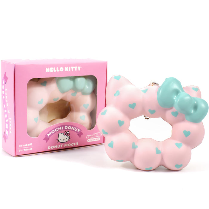 Sanrio Hello Kitty Mochi Donut SquiSHU Slow Rising Squishy Toy Keychain - Pink 三丽鸥凯蒂猫软胶甜甜圈玩具钥匙链 粉色