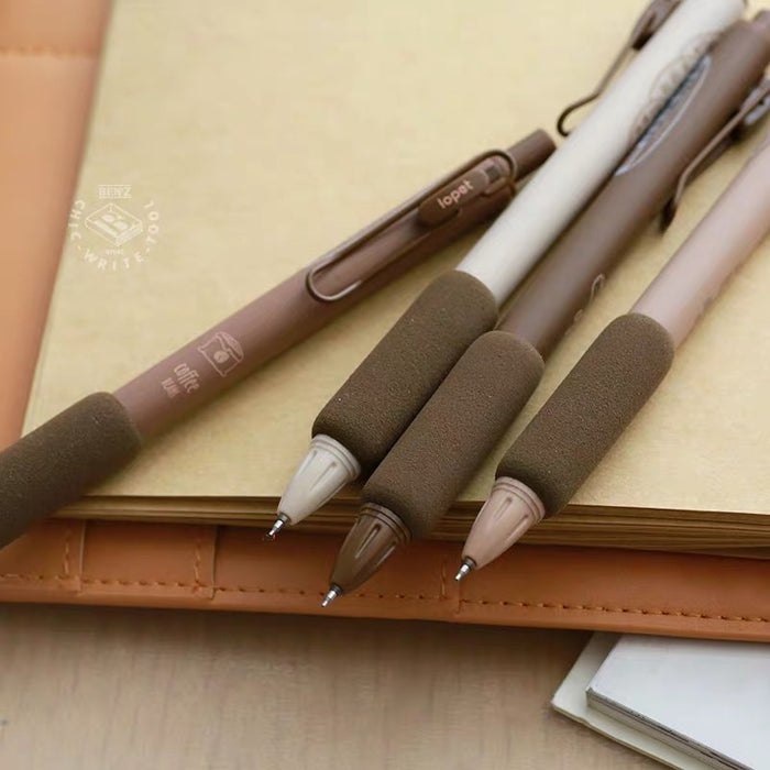 Coffee Soft Bread gel pen 0.5 black 海绵握感缓解疲劳按动中性笔